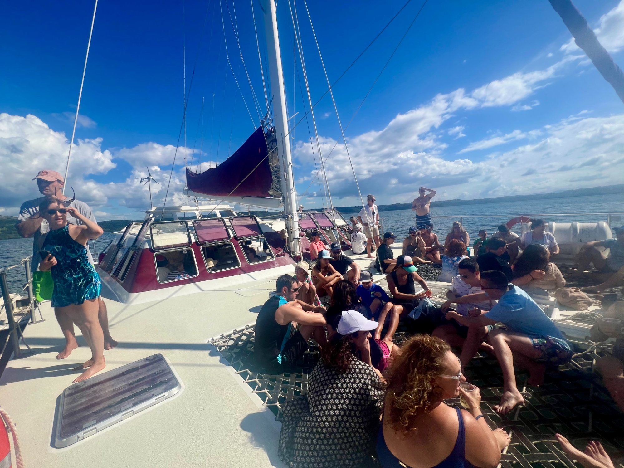 Friends on the catamaran